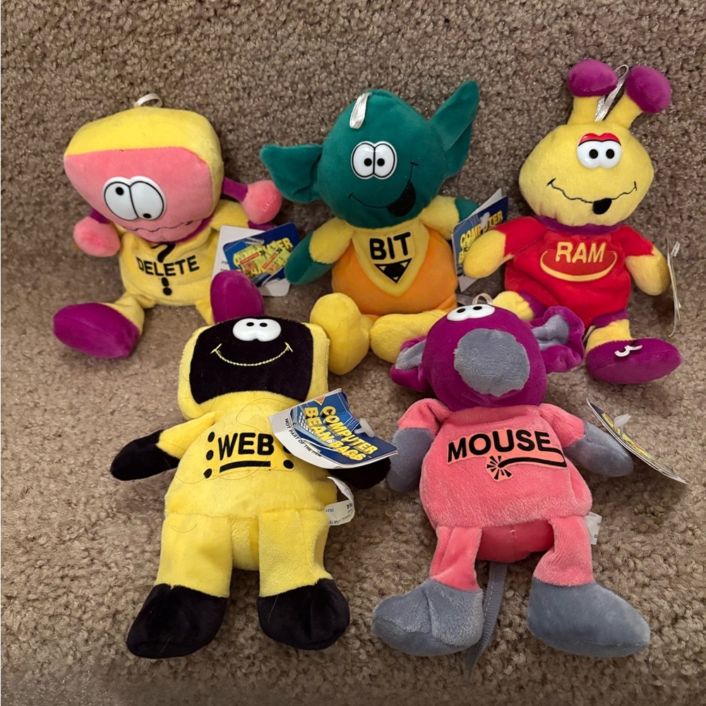 Rare Vintage Dan Dee Plush Computer Bean Bags NWT